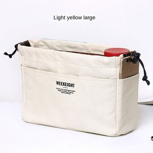 Large Capacity Canvas Storage <b>Bag</b> Portable Cosmetic and Stationery <b>Bag</b> with <b>String</b> Closure - Product Image 6