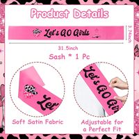 Lets Go Girls Cowgirl Schärpe Rosa Satin Party Schärpe für Junggesellinnenabschied Geburtstag Brautparty Western-Thema Outfit Accessoire
