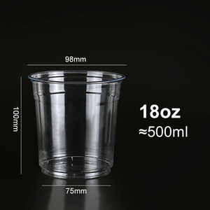 Gelas Plastik PET Sekali Pakai Transparan Diameter 98mm 18oz 500ml dengan Logo Kustom untuk Minuman Matcha Latte Kopi dan Minuman Dingin - Product Image 5
