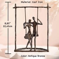 Gietijzeren moderne kunst sculptuur romantisch koppel standbeeld decoratie cadeau voor Valentijnsdag jubileum huis kantoor bureau decoratie