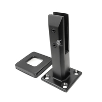 Collier de fixation rond en acier inoxydable noir pour balustrade de piscine, escalier de balcon, clôture en verre sans cadre, main courante