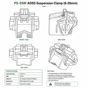 Pince de suspension pour câble ADSS PS-SSM 8-20 mm, accessoires pour câbles à fibres optiques aériens - Product Image 2