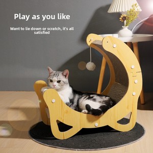 Árbol para Gatos Antideslizante y Resistente con Bolas Colgantes de Cartón Corrugado y Cama para Gatos - Para Todas las Estaciones - Product Image 1