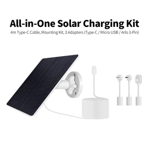 Panneau solaire en silicium monocristallin 3W/5W pour <span class=keywords><strong>Arlo</strong></span> Essential Ultra Series Go 2 Pro 3/4/5S/6/6 XL, câble étanche IP65 de 4m - Product Image 4