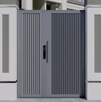 Porte de maison en aluminium découpée au laser, design français, fabrication professionnelle, couleurs personnalisées, ouverture automatique coulissante ou battante