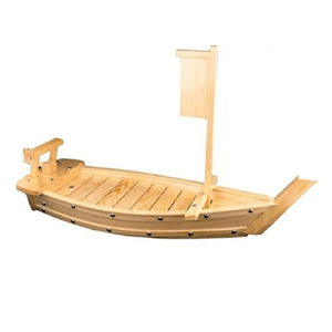ESTICK, equipo de restaurante ecológico japonés, barco de <span class=keywords><strong>sushi</strong></span> dorado de madera personalizado, 50cms a la venta - Product Image 6