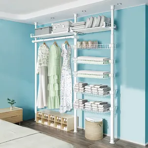 Multifunctional Bedroom Walk In Closet System Fold Clothes Closet Open Wardrobe Closet System