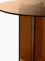 Table à manger ronde moderne en verre trempé brun 80 cm, 2 places, montage facile pour la maison, l'appartement, les petits espaces