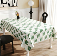 Nappe carrée en PVC à motif géométrique écossais, imperméable, anti-taches, nettoyable, écologique, taille personnalisée pour la maison, l'hôtel, la décoration de banquet