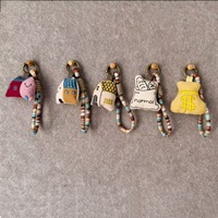 Porte-clés en tissu fait main, motif petite maison mignonne, pendentif en tissu, ornement à suspendre pour voiture et sac, avec cordon tressé et anneau porte-clés, cadeau en gros