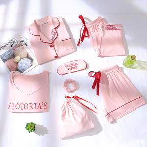 Pijama de Cuello Vuelto <span class=keywords><strong>Secret</strong></span> para Mujer, Ropa Cómoda para Estar en Casa, Conjunto de 7 Piezas - Product Image 2