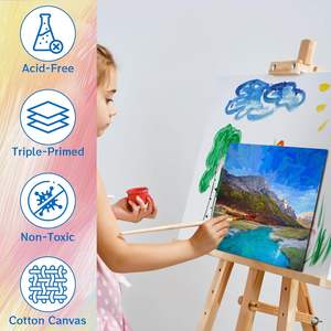 <span class=keywords><strong>Lienzo</strong></span> estirado para pintar, <span class=keywords><strong>lienzo</strong></span> de pintura en blanco mezclado de algodón y lino, marco de lona de madera maciza para acrílicos y pinturas al óleo - Product Image 3