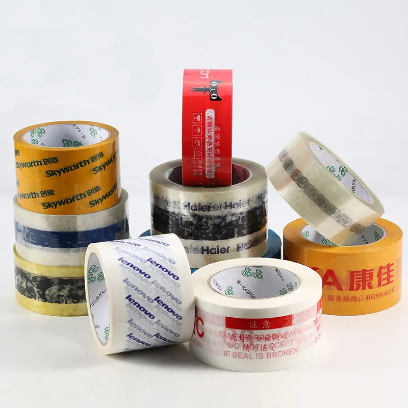 Gekleurde Pakket Plastic Transparante Tape Sterk Zelfklevend Acryl Polypropyleen Bopp Tape Custom Voor Verpakking