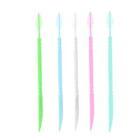 Échantillon gratuit de fil dentaire réutilisable en plastique portable personnalisé à bas prix Brosse interdentaire Cure-dents coudé
