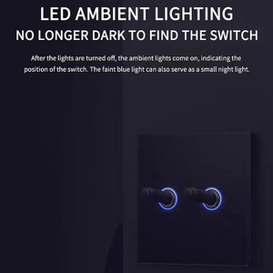 Công tắc kim loại kính LangYeao 1/2/3/4 Gang, đèn nền LED xanh dương 4 màu, mặt bích tường PC chống cháy - Product Image 5