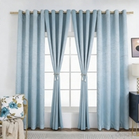 Tissu de rideau occultant en microfibre jacquard ignifuge à motifs modernes, 280 GSM, luxe