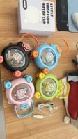 Gourde Enfant Mignonne pour Garçons et Filles, Grande Capacité 800ml, Bouteille d'Eau en Plastique Sans BPA avec Paille et Sangle pour l'École