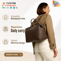 Sac à langer multifonctionnel de qualité supérieure en cuir vegan imperméable, convertible en sac à dos de voyage pour maman