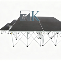 Scène mobile extérieure en aluminium, plateforme de scène en contreplaqué pour concert en plein air, spectacle sur place
