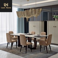 Table à manger ronde en marbre avec piétement sur colonne, table centrale moderne pour salle à manger et maison de luxe