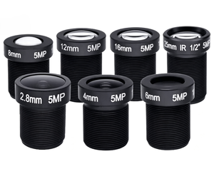 Objectif CCTV haute <span class=keywords><strong>définition</strong></span> 5 mégapixels avec interface M12, 1/2,5 pouce, grand angle à téléobjectif 2,1-25 mm, pour caméra IP de sécurité - Product Image 1