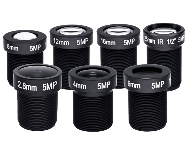 High Definition 5 Megapixel M12 Interface Lens 1/2.5 Inch Wide Angle to Telephoto 2.1-25mm CCTV Lens for IP Camera Security