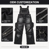 Pantalon cargo baggy personnalisé pour homme, 14 oz, coupe robuste, délavé à l'acide, salopette utilitaire, style urbain, fabricant