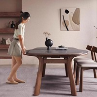 Table de cuisine et de salle à manger extensible et pliable en bois massif, ronde, moderne, gain de place, assemblée sur mesure OEM ODM