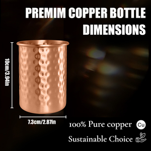 Tazze in Rame Puro da 400ml con Cannucce, Design Martellato, Bicchieri per Cocktail, Whisky, Birra e Succhi - Product Image 6