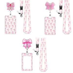 En stock: Juego de credenciales de identificación verticales UV de doble cara con broche de acrílico tipo pajarita y patrones imprimibles. - Product Image 1
