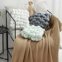 Inyahome Luxus Samt hand gefertigte super weiche geknotete quadratische Kissen gewebte Büro Sofa Zimmer Dekor für Schlafzimmer Balkon