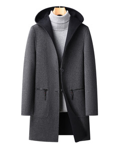 Abrigo <span class=keywords><strong>de</strong></span> lana <span class=keywords><strong>de</strong></span> doble cara con capucha <span class=keywords><strong>de</strong></span> otoño e invierno para hombre, abrigo vaquero <span class=keywords><strong>de</strong></span> doble cara <span class=keywords><strong>de</strong></span> longitud media para hombre, abrigo <span class=keywords><strong>de</strong></span> moda juvenil para hombre - Product Image 4