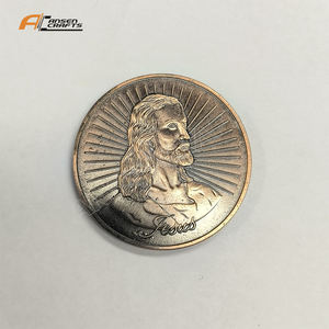 Pièce de Prière du Christ Vintage en Métal et Cuivre Personnalisée Vente en Gros de Jésus de Nazareth Pièce de Prière du Christ Défi - Product Image 1