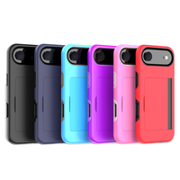Étui de téléphone rigide avec porte-cartes, poche et support pour iPhone 17 Air 16E 15 14 Plus 13 Mini 12 11 Pro Max