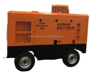 China Supplier KSCY-560/15 drilling rig used diesel compressor machine with wheels for sale