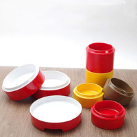 Préparer une petite assiette de marmite colorée légère bol rotatif assiette de buffet vaisselle plastique de mariage pour la restauration