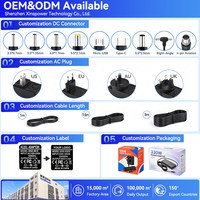 Anpassbarer Wiederaufladbarer Netzadapter 12V 2A 24V1A 24W Stromversorgungsadapter für CCTV-Kamera LED-Licht UL-Zertifizierung