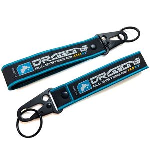 Custom Loop Woven Nylon Luggage Strap Lanyard Chain Motorcycle <b>Key</b> <b>Rings</b> Carabiner Keychain - Product Image 4
