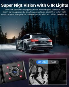 Azdome M590 3.18 "IPS Màn Hình 2K Dash Cam 3 Máy Ảnh Với Toàn Cầu Khe Cắm Hệ Thống Wifi Bảng Điều Khiển Máy Ảnh, Thích Hợp Cho Xe 1440P Phía Trước Một - Product Image 4