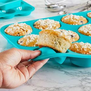 Ensemble de 3 moules à cupcakes antiadhésifs de 24 cavités, 12 moules à muffins, 12 moules à brownies en silicone pour la cuisson des gâteaux - Product Image 4