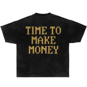 T-shirt con grafica Time To Make Money, oversize, streetwear, Y2k, divertente, regalo di Natale - Product Image 1