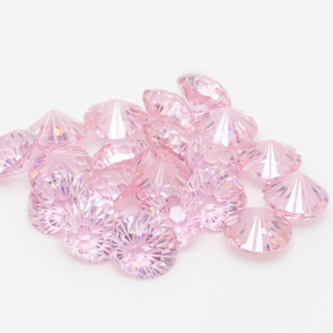 HanYu - Circonita Cúbica de Color Rosa a Bajo Precio, Circonita Cúbica Suelta al por Mayor, Corte Fuego, Gema Redonda de 6 mm - Product Image 6