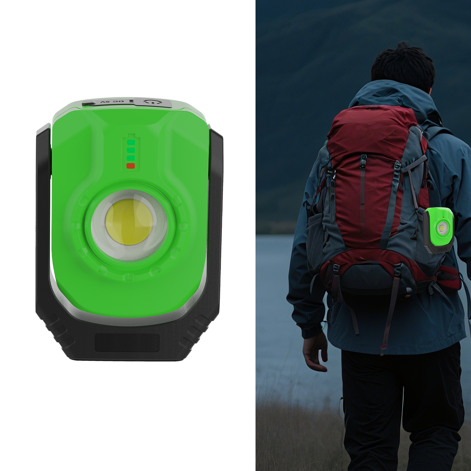 Adjustable Brightness COB Work Light 50%-100% Dimming Portable LED Torch with Clip for Workshop Wholesale