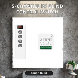 Moteur de <span class=keywords><strong>volet</strong></span> <span class=keywords><strong>roulant</strong></span> électrique RF 433Mhz pour stores de fenêtre Interrupteur de rideau aveugle en plastique à distance à 5 canaux avec code d'apprentissage - Product Image 3