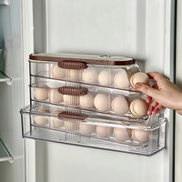 COIZY Support à œufs multi-compartiments pour réfrigérateur, boîte de rangement transparente empilable pour œufs, conteneur de cuisine commerciale pour réfrigérateur