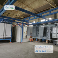 Lini Produksi Powder Coating Kompak Efisiensi Tinggi Kontrol PLC Semprotan Bolak-balik untuk Pagar, Suku Cadang Otomotif, Perangkat Keras, dan Peralatan