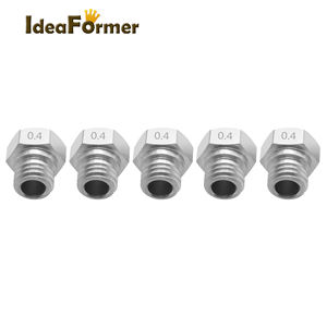 Accesorios para Impresora 3D Ideaformer, <span class=keywords><strong>Boquilla</strong></span> de Alta Velocidad de Acero Inoxidable Plateado <span class=keywords><strong>MK10</strong></span> con Rosca M7 de 0.4/1.75mm - Product Image 3