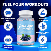 Gummies de Carbohydres à l'Ashwagandha pour Adultes, Bonbons Gélifiés OEM, Compléments Alimentaires à Base de Plantes, Pré-Entraînement Sportif, Croissance Musculaire, Boost d'Énergie