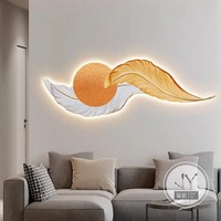 Peintures murales en porcelaine cristalline écologiques Swan Feathers pour le salon et la chambre à coucher, décoration suspendue