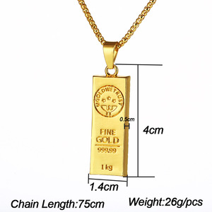 สร้อยคอจี้ทองคำแท่งแนวตั้ง <span class=keywords><strong>MGOLD</strong></span> WE TRUST ชุบทอง 18k PVD ไม่ลอก ไม่ดำ ทำจากสแตนเลสสตีล สำหรับผู้ชาย สไตล์ฮิปฮอป - Product Image 6